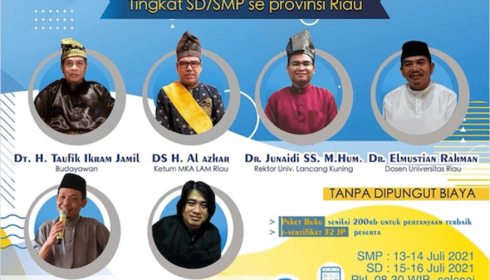 Webinar Peningkatan Kompetensi Guru BMR Tingkat SD dan SMP se-Riau